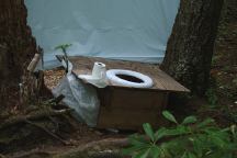 Bathroom facilities next to river