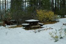 Snow on Picnic Table