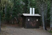 Vaulted Toilet at Lava Camp Lake Campground