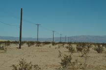 Power lines along road towards Salton Sea