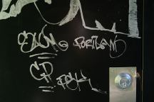 Grafitti on outhouse