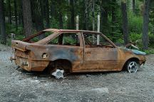 Burned vehicle at Olallie Lake